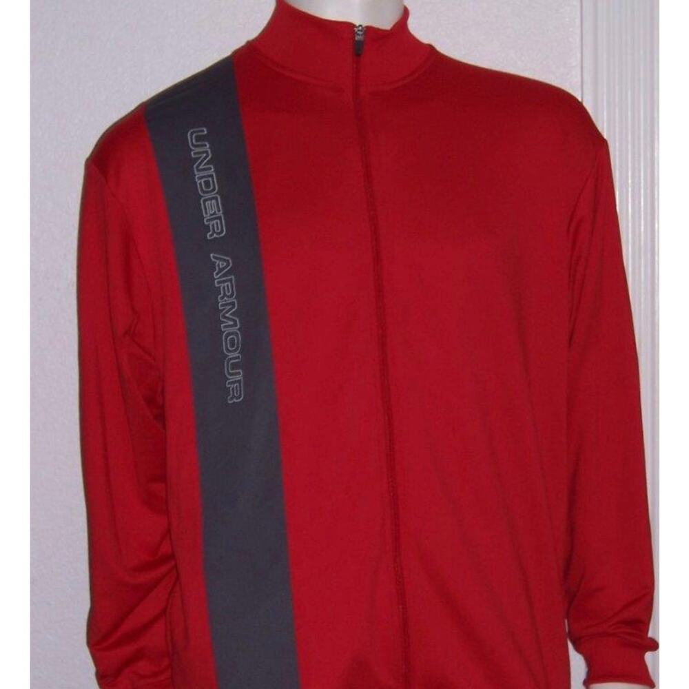 Under Armour men’s zip red four XL sports jacket Mock turtleneck hiphop xxxxl